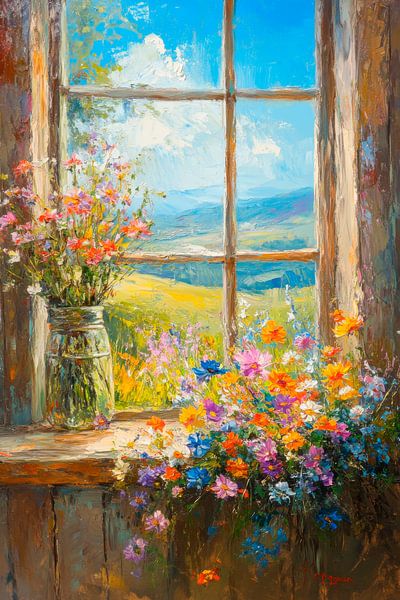 Blühendes Fenster von Poster Art Shop