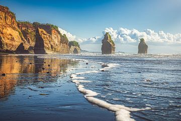 Nieuw-Zeeland Three Sisters Beach van Jean Claude Castor