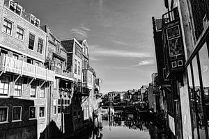 Dordrecht Wijnhaven von Scheffersplein Niederlande Schwarz und Weiß