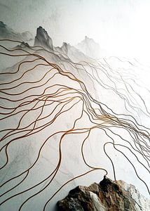 Goldene Linien weiße Landschaft