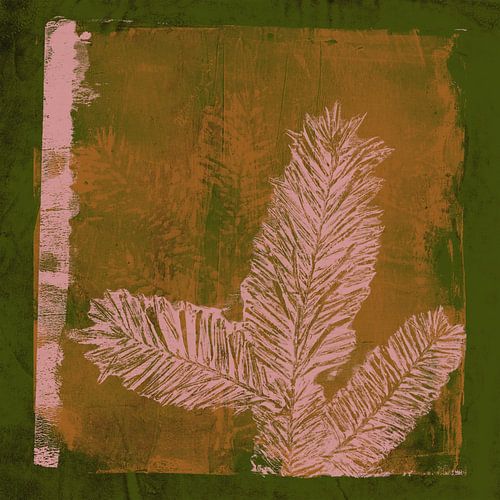 Kerstmis in neonkleuren. Moderne botanische kunst in roze, okergeel en groen