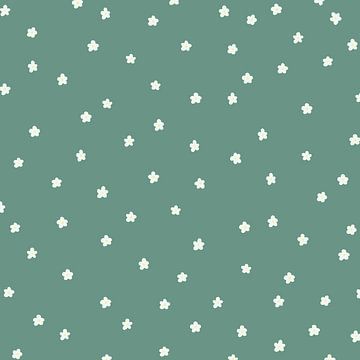 Bloemen patroon - kinderkamer donker groen van Studio Hinte