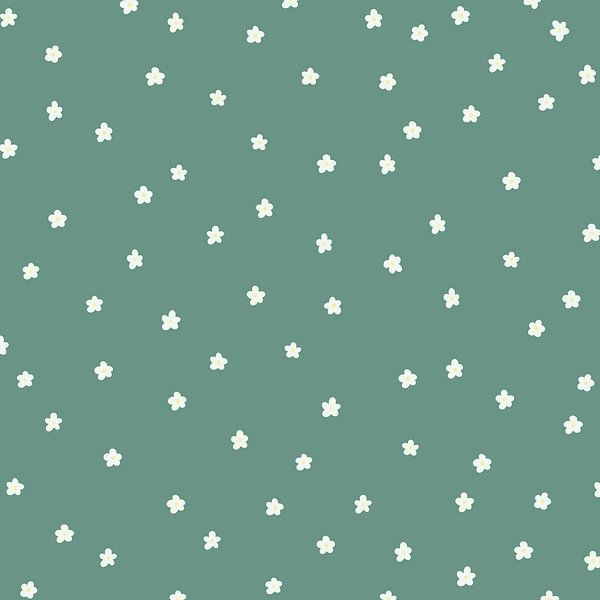 Bloemen patroon - kinderkamer donker groen van Studio Hinte