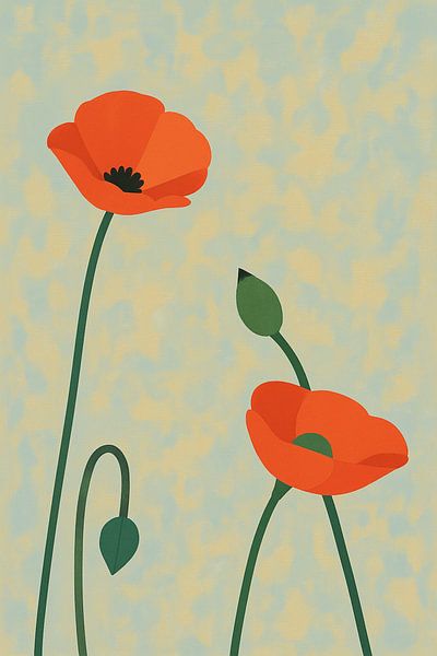 Coquelicots minimalistes par Niek Traas