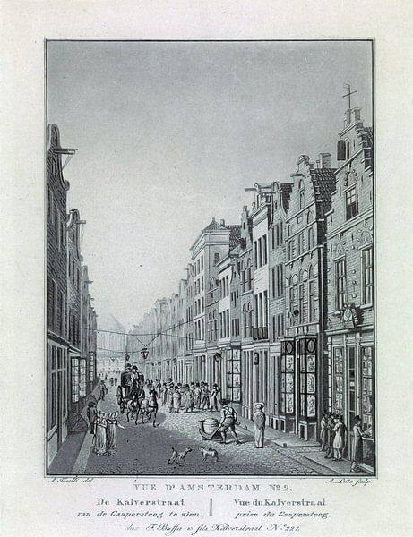 A. Lutz, Ansicht der Kalverstraat in Amsterdam, 1825 von Atelier Liesjes