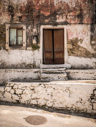 Oude Deur Poort Raam in Griekenland