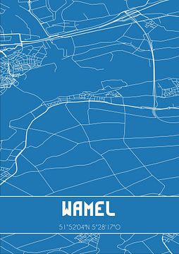 Blauwdruk | Landkaart | Wamel (Gelderland) van Rezona
