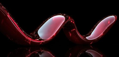 Lichtgevende vormen op een donkere achtergrond