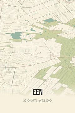 Vintage landkaart van Een (Drenthe) van Rezona