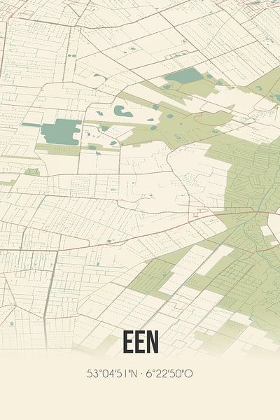 Vintage map of Een (Drenthe) by Prints of Place