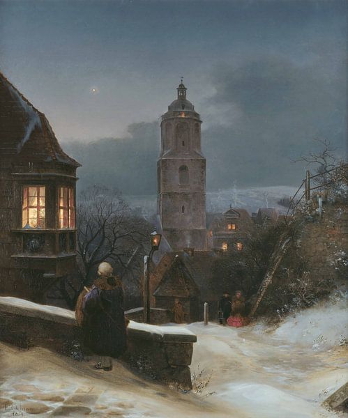Ernst Ferdinand Oehme~Meissen in Winter by finemasterpiece