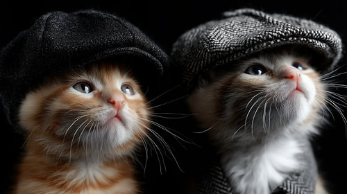 2 kittens peaky blinders stijl portret panorama