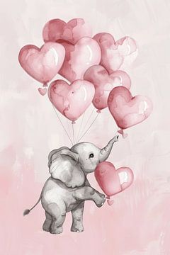 Olifant - dierenkunst voor de kinderkamer van Poster Art Shop