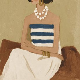 Parisian Pause, portrait dans les tons de terre et de bleu sur Studio Allee