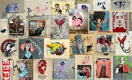 Straßenkunst-Collage, Florenz von Inge van den Brande