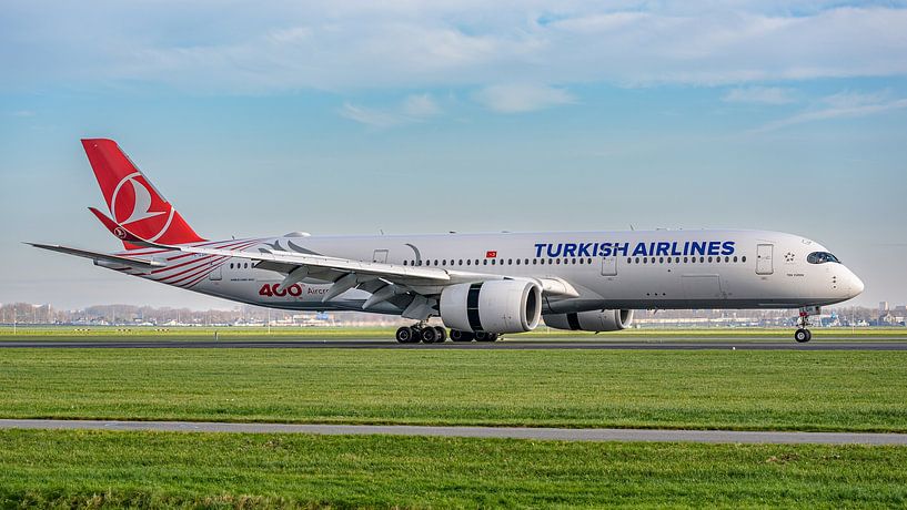 Turkish Airlines Airbus A350-900 passenger jet. by Jaap van den Berg