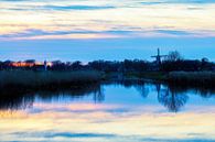 Molen en Kerk Roderwolde Drenthe zonsondergang van R Smallenbroek thumbnail