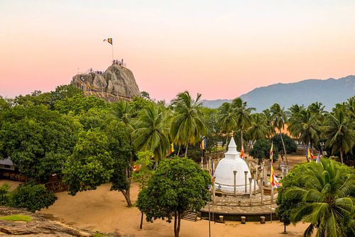 Stupa at Sunset in Mihintale, Sri Lanka - Spiritual Wall Decorations by Michiel Ton