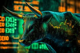 Bulle avec données financières - Graphique numérique sur Poster Art Shop