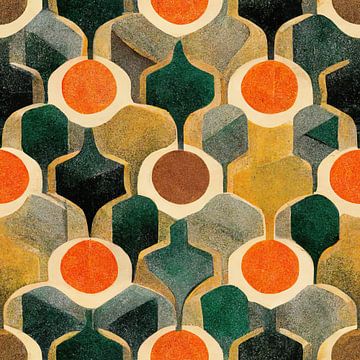 Art Deco Patroon met Aardse kleuren #II van Whale & Sons