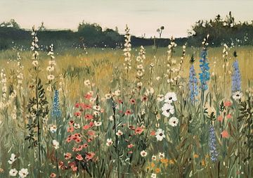 Wilde bloemen Weide Fauvisme Natuur van Niklas Maximilian