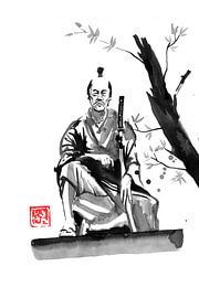 samurai seated sur Péchane Sumie
