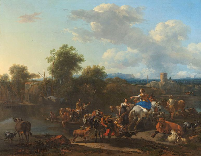 Het ponteveer, Nicolaes Pietersz. Berchem van Marieke de Koning