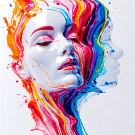 Painted duality - Moving faces in colours