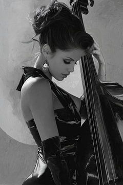 Black and White Portrait of Cellist by Lauren Wilde