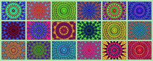 Retro-Rosetten (Panorama mit Mandalas)