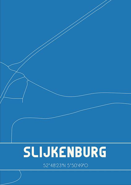 Blueprint | Map | Slijkenburg (Fryslan) by Prints of Place