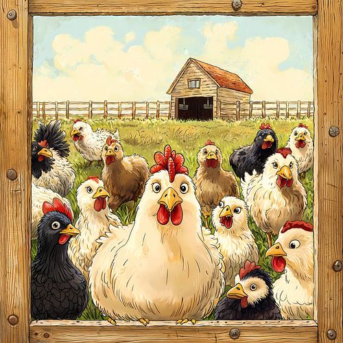 Humoristische illustratie van huisdieren.