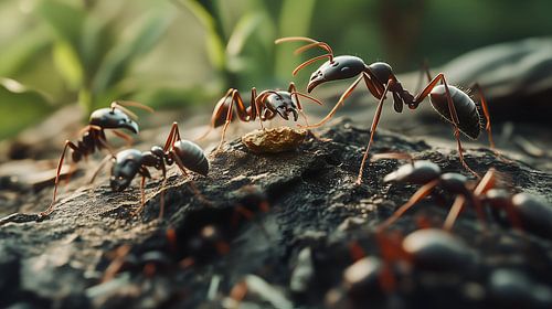 Teamwork of Ants in Nature