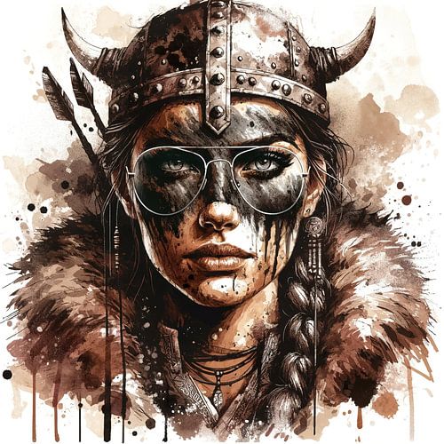 Portret van een moderne vikingvrouw