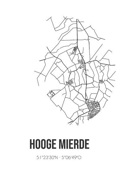 Hooge Mierde (North Brabant) | Map | Black and White by Prints of Place
