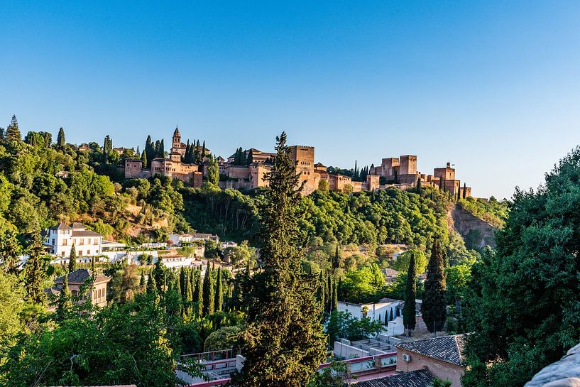 Alhambra op hoogte vanuit Granada van Joke Van Eeghem