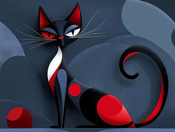 Abstrakte Katze voller Geheimnisse und Symbolik