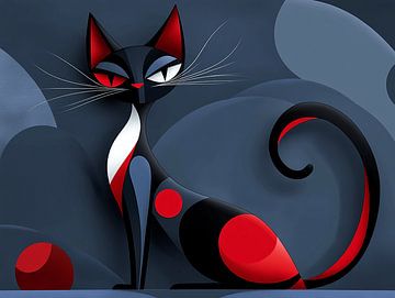 Abstracte Kat vol Mysterie en Symboliek van Karina Brouwer