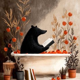 Ours prenant un bain sur JBJart Justyna Jaszke