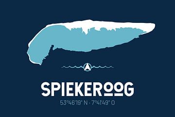 Spiekeroog | Carte minimaliste | Silhouette de l'île | Map design