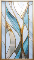 Light blue Art Deco: Stained Glass with Gold