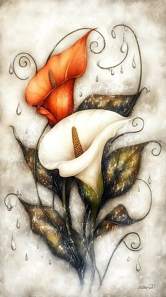 aquarelle de fleurs par Gelissen Artworks