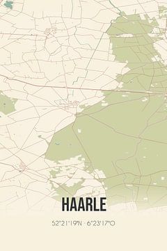 Vintage landkaart van Haarle (Overijssel) van Rezona
