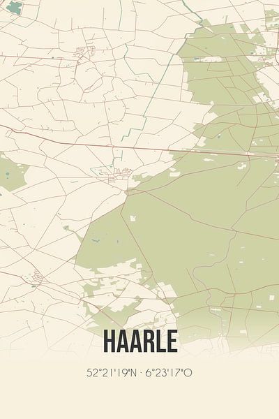 Alte Landkarte von Haarle (Overijssel) von Ortsdrucke