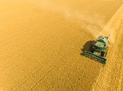 Combine die tarwe oogst in de zomer, van bovenaf gezien van Sjoerd van der Wal Fotografie thumbnail