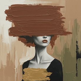 aardetinten - abstract art woman 5 van TW living