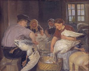 Anna Ancher, Die Weihnachtsgänse werden gerupft, 1904