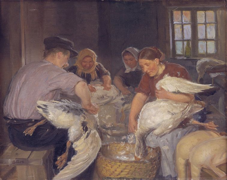 Anna Ancher, The Christmas geese are plucked, 1904 by Atelier Liesjes