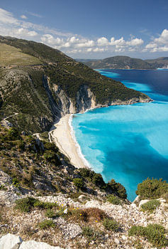 Myrtos Beach op Kefalonia