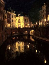 Nocturne au bord du canal sur Franka Poulain